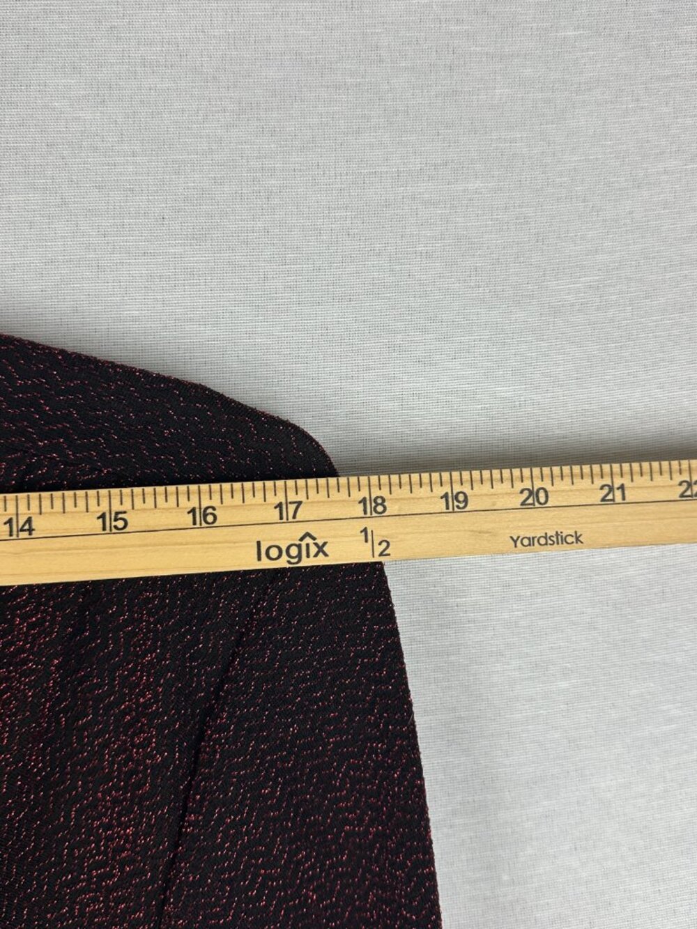 DRESSBARN BURGUNDY SPARKLY TWO-PIECE LOOK WOMEN'S TOP SIZE XL - Picture 6 of 11